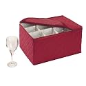 Stemware Storage - Crimson Quilted Canvas (Crimson) (11.25"H x 15.5"W x 9.75"D)