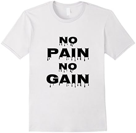 Men's No Pain No Gain Workout Gym Fitness Workout Stringer T-Shirt Medium White