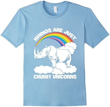 Men's Unicorn Shirt Funny Rhinos Are Just Chubby Unicorns Small Baby Blue