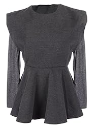 Wrap Peplum Long Sleeves  Dress