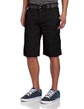 Southpole Mens Belted Color Chino Twill Cargo Short Washed, Black, 32