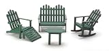 Green Adirondack Patio Funiture 4pc Miniature 1 Scale