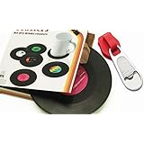 Vintage Vinyl Record Beverage Coasters Set (6 drink Coasters for wine, beer, hot and cold drinks) Including zipper bottle opener