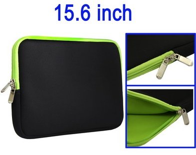 LUPO Black  Green trim Notebook/Laptop Neoprene 