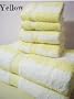 100% Egyptian Cotton Striped Bath Towel Set 6 Piece - Yellow