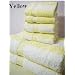 100% Egyptian Cotton Striped Bath Towel Set 6 Piece - Yellow