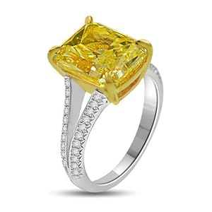 7.46 Ct Fancy Yellow GIA Certified Diamond Cocktail Ring
