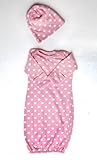 Baby Be Mine Newborn Receiving Gown and Hat Set