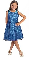 Girls Charmeuse/Polyester Knee Length Lace-Up Piping  Party Dress  With a Bow(s) and a Ribbon 