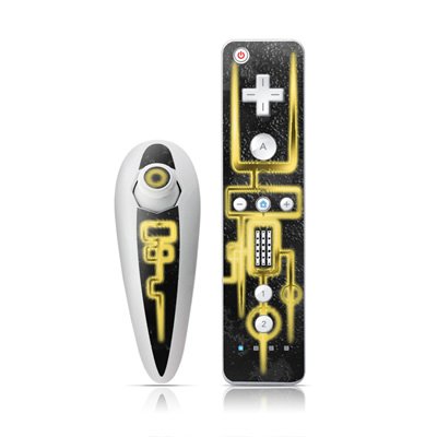 Golden Twilight Design Nintendo Wii Nunchuk + Remote Controller Protector Skin Decal Sticker