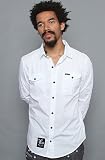 LRG The Grass Roots Solid Buttondown Shirt in White,Buttondown Shirts for Men