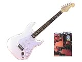 New York Pro Electric Guitar, White with Bonus JAZZ Book, CD, DVD Package