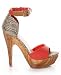 Mona Mia Trinidad Black Red Woven Platform Pumps
