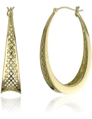 Ray Griffiths 18k Yellow Gold Oval Tapered Hoop Earrings
