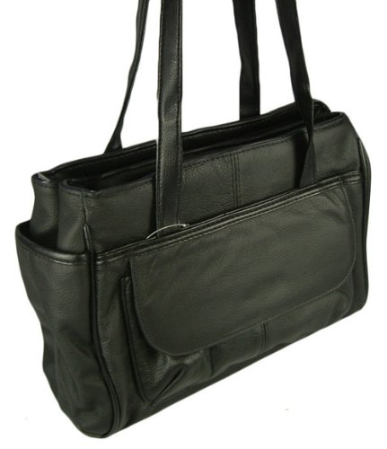 Genuine Leather Womens Handbag w/ Cell Phone Pocket in Choice of Colors