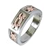 Edward Mirell - Titanium and 18k Rose Gold Men's Link Ring