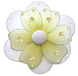 8 Yellow Multi Layered Daisy Flower nylon hanging ceiling wall girls room decor decoration