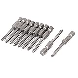 Uxcell　プラスドライバービット　金属　グレー　フィリップス　磁気　50mm　PH1