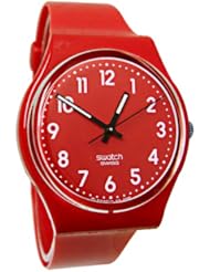 Swatch Womens GR154 Quartz Red Dial Plastic Watch