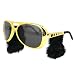 Gold Rockstar Aviator Costume Glasses - Celebrity Rock and Roll Sideburns