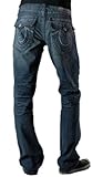 IMAGE OF True Religion Brand Men's Rainbow Ricky Jeans - Dk Bravo-36 X 34