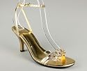 Metallic Rhinestone Link Heel