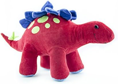 Unee Corduroy Stegosaurus Dinosaur Material Safety Stuffed Animal 20'' Red