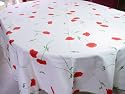 Poppy Poppies print heavy cotton print design round tablecloth French design 90 inch diameter