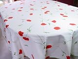 Poppy Poppies vibrant print heavy cotton print design round tablecloth French design 90 inch diameter