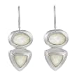 Sterling Silver and White Opal Earrings
