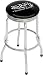 Black Von Dutch Single Foot Ring Barstool with Swivel