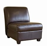 Dark Brown Full Leather Club Chair