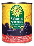 Chile Poblano Entero / Whole Poblano Peppers 30.9 oz by Sabores Aztecas