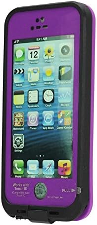 XGUARD Newest V4 Waterproof Shockproof Dirtproof Snowproof Fingerprint Scanner Full Protection Case Cover for Iphone 5s (Purple)