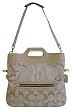 Coach Signature Bonnie Foldover Shoulder Bag 13386 Khaki Sand