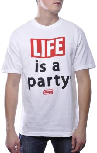 Booger Kids Life Is A Party Tee Shirt Streetwear Graphic Logo Casual Top Small