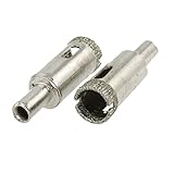 uxcell ガラスホールソー　2個入り　シルバートーン　メタル　ダイヤモンド粒子　14mm