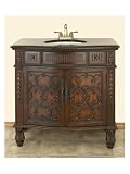 Wood Single Sink Bathroom Vanity with Built-in Recessed Sink and Faucet
