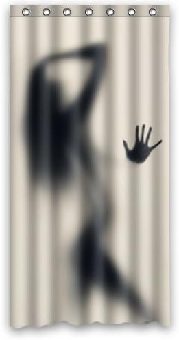 Funny Silhouette Shadow Bath Curtain - Sexy Woman Silhouette Shadow Funky, bright 36" x 72" Polyester Fabric Waterproof Shower Curtains