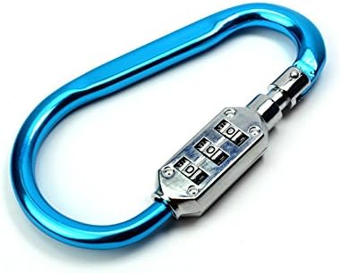 Blogger 3 Dial Combination Lock Travel Code Locks Resettable Combination Padlock Key Chain Mountaineering Key Buckles Mini Password Locker for Luggage D-type Arc-shaped Rock Climbing Travel Padlock