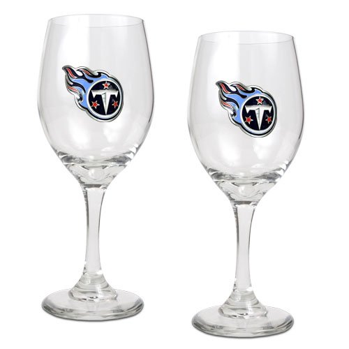 Tennessee Titans NFL 2pc Wine Glass Set - Primary Logo
