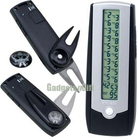 Stylish Golf Score Keeper, Electronic Scorecard, Digital Scorekeeper with Divot Tool & Ball Marker