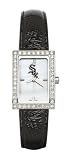 Chicago White Sox Ladies Allure Watch Black Leather Strap