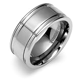 Rugged 10mm Comfort Fit Mens Tungsten Carbide Wedding Band Ring Size 9