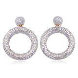 18k Yellow Gold Plated Sterling Silver Diamond-Accent Open Circle Post Earrings