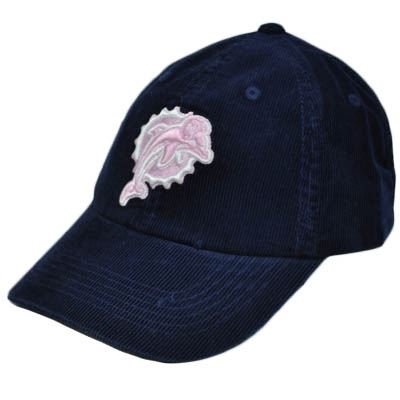 NFL Miami Dolphins Navy Blue Pink Corduroy Cotton Hat Cap Womens Ladies Girls