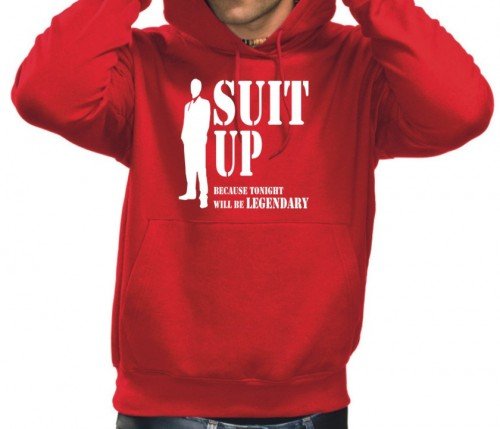 Coole-Fun-T-Shirts Herren SUIT UP ! How i met your mother - Sweatshirt m. Kapuze rot, S Preisvergleich