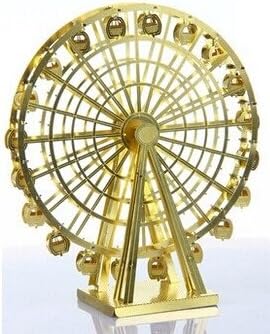 Metal 3D Laser Cut Model - Gold Ferris Wheel
