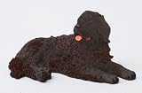 NEWFOUNDLAND Chocolate DOG FIGURINE lays Resin 4952