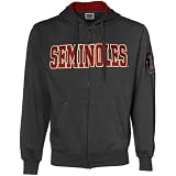 NCAA Florida State Seminoles (FSU) Charcoal Classic Twill Full Zip Hoody Sweatshirt-